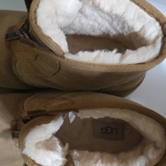UGG Tan Ankle Boots with Red Accents - Picture 5 of 5